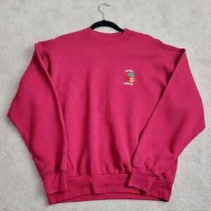 FRUIT OF THE LOOM Best Red Quebec Canada Unisex Sweatshirt Size Large